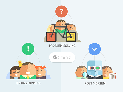 Stormz – Workshop illustrations brainstorming flat icons illustration stormz web-app workshop