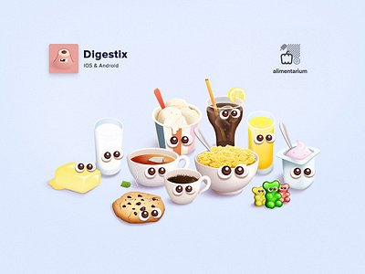 Drinks and sugar design game illustration