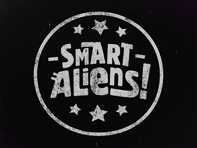 Smart Aliens - Stamp Logo identity logo retro stamp