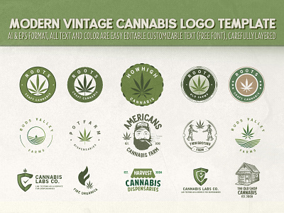 Modern Vintage Cannabis Logo