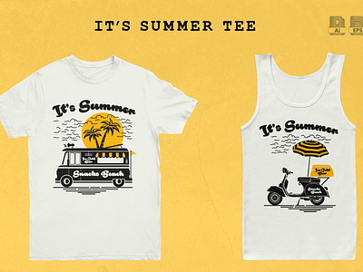 It’s Summer Tee apparel beach clothing scooter summer t shirt tee tees