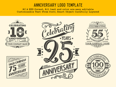 Anniversary Logo Template anniversary celebrating comepany logo template years