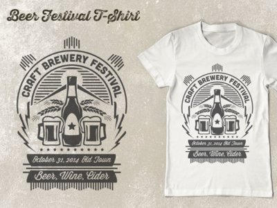 Beer Festival T-Shirt artisan beer brewery cider craft festival lager octoberfest tee wine