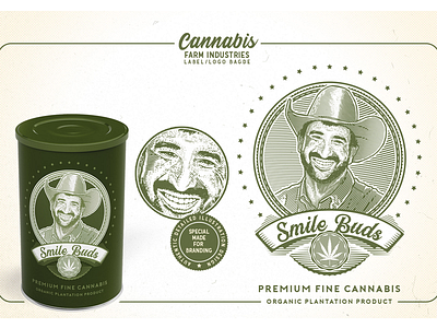 Cannabis Farm Industries Label & Logo Badge Template