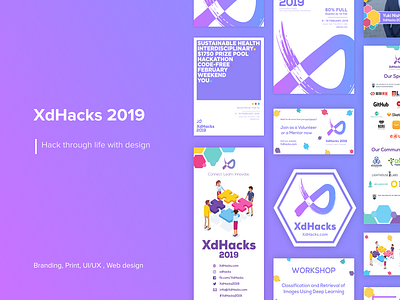 Hackathon - Brand Identity and Strategy brand identity branding event flyer icon design illustration poster print purple webdesign