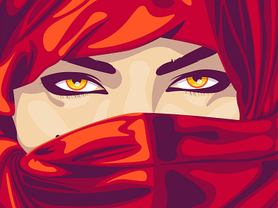 نقاب character digitalart eye illustration palette vector woman