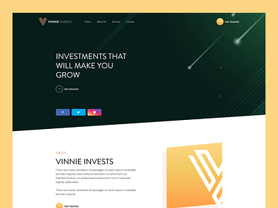 Vinnie Invests-Landing Page crypto homepage investment landing pag trading ui uiux user interface web deisgn website mockup