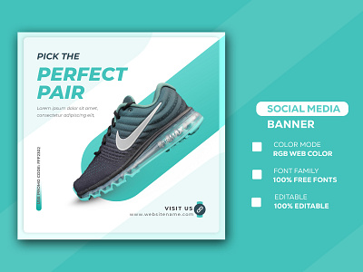 Sports Shoes | Sports Shoes Banner| Shoe Social Media Banner