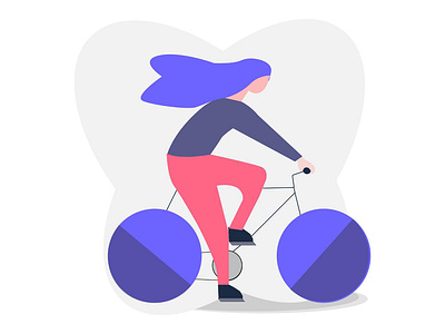 Cycling Girl illustration bicycle app character cycle cycling girl grain illustraion purple hair ride
