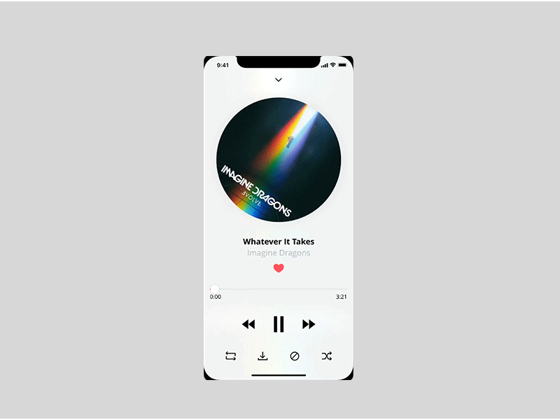Music Player Animation android animation animations app clean interaction ios iphonex minimal mobile music app player rounded typography ui ux