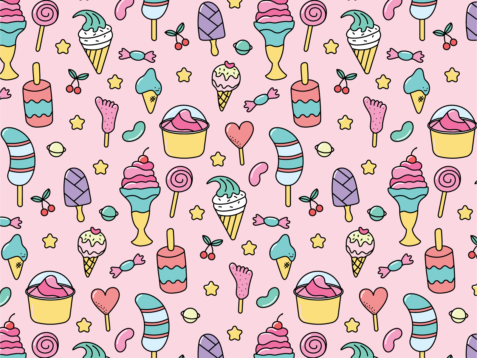 Seriously delicious ice cream pattern by Pattern idol on Dribbble