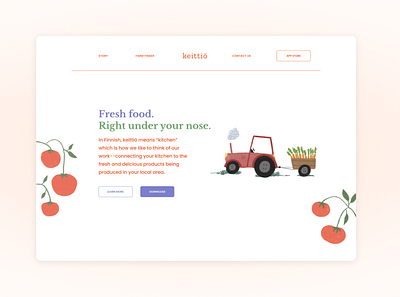 Keittiö app design illustration ui ux web website