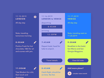 re:DailyUI 078 /// Intinerary 2018 daily ui dailyui dui ipad pro itinerary modular ui