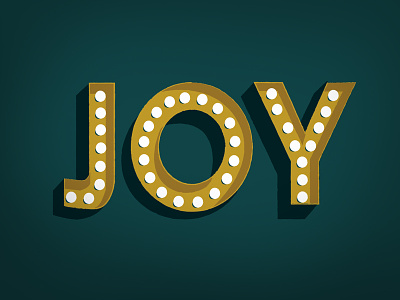 Joy in Lights christmas digital illustration holidays joy lettering marquee