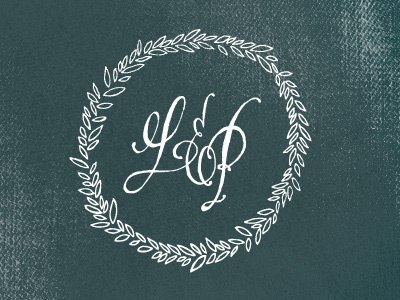 L&P ampersand leaves monogram wedding