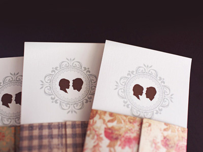 Close Up silhouettes wedding invitation