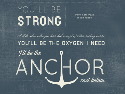 Valentine anchor print texture typography