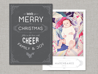 'Tis the season! baby chalkboard christmas christmas card flourish texture vintage