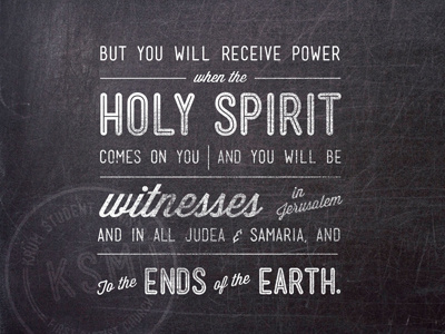 Power chalkboard church typography verse