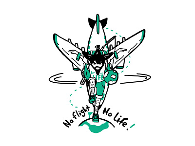 No flight no life airplane blackandwhite design digitalart digitalartwork drawing flight graphic green illustration illustrator line drawing lineart procreate travel