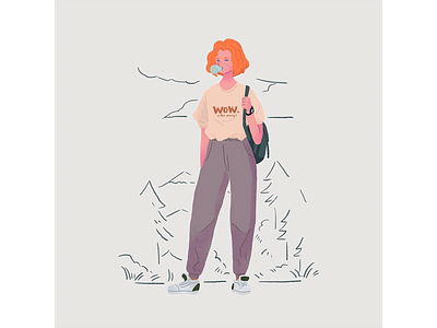 Ginger girl design digitalart drawing ginger girl graphic graphicdesign illustration illustrator lifestyle outdoor procreate walking