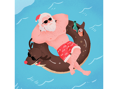 Merry beachmas beach chill christmas daddy deer design digitalart drawing graphic graphicdesign hohoho holiday illustration illustrator merrychristmas procreate santa santa claus