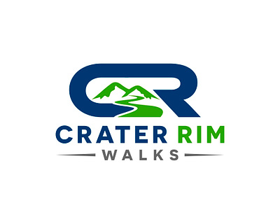 Crater Rim Walks app art blue brand branding clean design flat graphic design icon icons identity lettering logo logo design minimal mobile vector web website