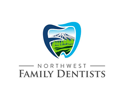 Northwest Family Dentists app art blue brand branding clean design flat graphic design icon icons identity lettering logo logo design minimal mobile vector web website