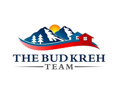 The Bud Kreh Team app art blue brand branding clean design flat graphic design icon icons identity lettering logo logo design minimal mobile real estate vector web