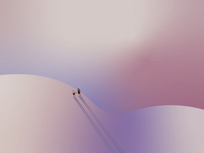 Dunes gradient illustration landscape minimal vector