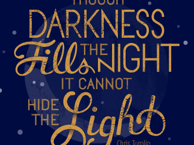 Though Darkness... cancer hand lettering quote tshirt