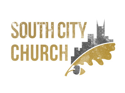 South City Church logo church city gold grunge leaf