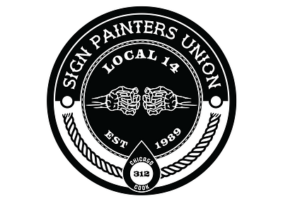 Sign Painters Union - Local 14 badge branding graphic design illustrator logo