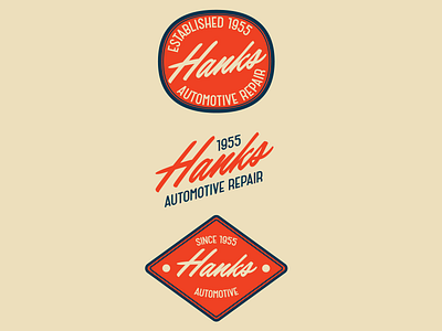 Hanks Automotive Repair badge branding design graphic design illustration illustrator logo logos ui vector
