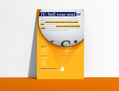 Article IV. Sell Your Soul - Student Loan PSA Poster article college contract debt graphic design loans mockup poster psa student student loans typography