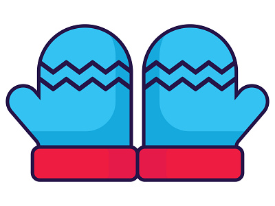 Baby Mitten icon illustration winter