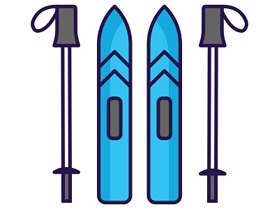 Ski icon illustration ski winter