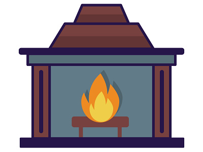 Fireplace fireplace icon illustration winter