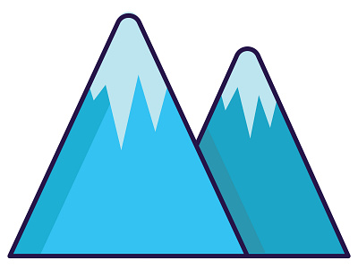 Mountains icon illustration mountains winter