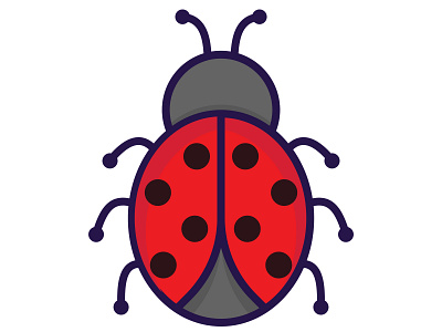 Ladybug icon illustration ladybug spring