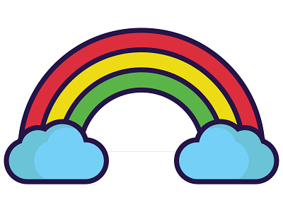 Rainbow icon illustration rainbow spring