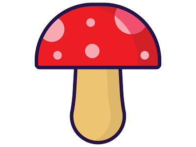 Mushroom icon illustration mushroom spring