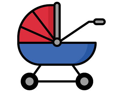 Stroller icon illustration stroller