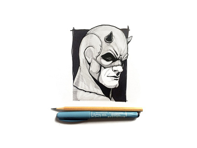 Daredevil cartton character daredevil drawing illustration ink inkart movie netflix tvshow