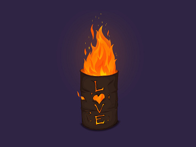 Love cartoon design digitalart drawing fire illustration love stampio