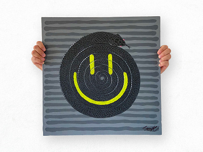 Smile acrylic canvas drawing graffiti illustration painting russia smile snake stampio