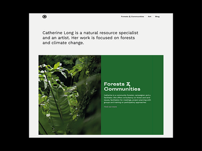 catherine-long.co.uk climate change environment forest green grey minimal portfolio portfolio site typogaphy ui webdesign website
