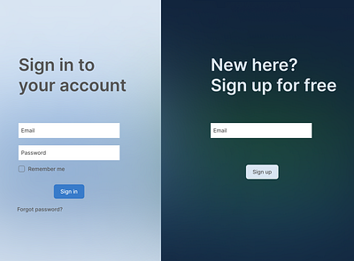 Sign in & Sign up page app design interaction interface page sign in sign up ui ux web website