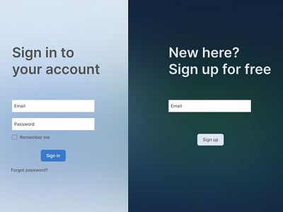 Sign in & Sign up page