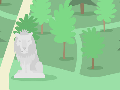 Cobtree lion statue illustration